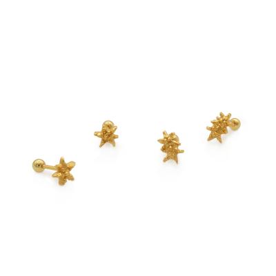 China Chris April Fashionable Fine Jewelry 925 Sterling Silver Screw Back Earring Minimalist Starfish Earring for sale