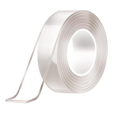 China Waterproof Manufacturer Directly Sales Transparent Waterproof Hook And Loop Clear Removable Double Sided Nano Gel Tape for sale