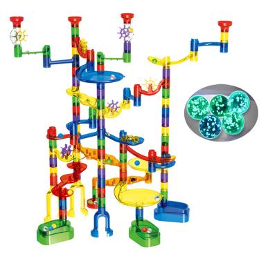 China Children Play Educational STEM Toy Translucent Set Glow in the Dark Marble Races Game Toy for sale