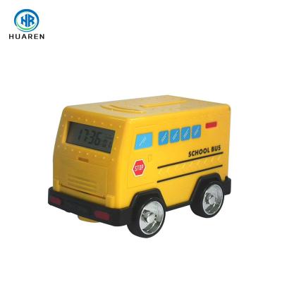 China Novelty Toy Novelty Toys School Bus Shape Sunrise Digital Alarm Clock for sale