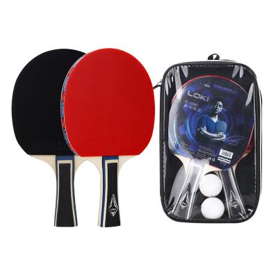 China 2racket 2ball LOKI C1000 In Stock Cheap Table Tennis Paddle Sets Table Tennis Rackets With Carry Bag for sale