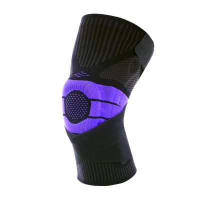 China 2021 New Spring Support Style Silicone Knee Pads Protector And Adjustable Straps Compression Fixed Knee Brace for sale