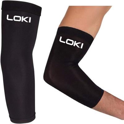 China LOKI Breathable E001 Customized Logo Breathable Sports Elbow Support Brace Warmers Compression Arm Elbow Sleeves for sale