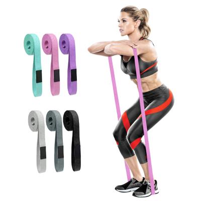 China Logo Gym Exercise Loop Durable Custom Cotton Fabric Pull Up To Help Long Resistance Band Set for sale