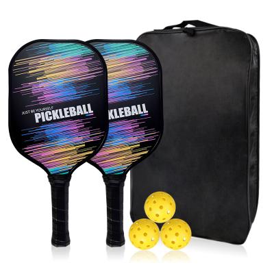 China Fitness Center Fiberglass Pickleball Paddle Set of 2 Pickleball Rackets for sale