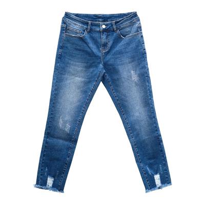 China Custom Fashion High Quality Casual Washed Teardrop QUICK DRY Fits Blue Straight-Leg Pants Trousers With Tassel for sale