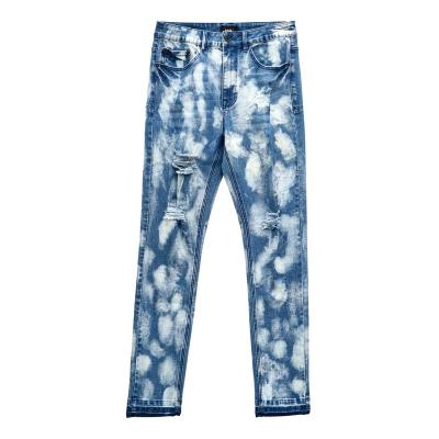 China QUICK DRY Custom Vintage New Design Tie Dye Washed Ripped Skinny Pants Plus Size Hip Hop Streetwear Mens Jeans for sale