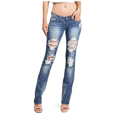 China QUICK DRY women flare pants newe fashion women jeans denim rocket stretch jeans for sale