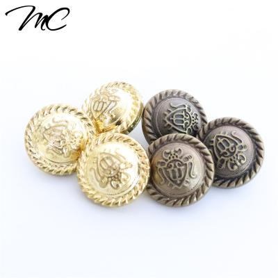 China High Quality Sustainable Brand Custom Logo Plating Plastic Button For Clothing / Jeans / Coat for sale