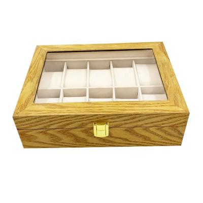 China Handmade Wholesale Tan Color 10 Slots Wooden Stock Watch Box for sale