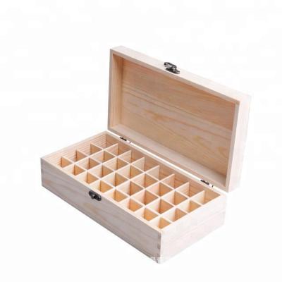 China Handmade Custom Design 32 Compartment Wooden Essential Oil Bottle Packaging Box for sale