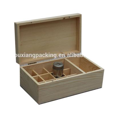 China Handmade Hot Sale Design Cheap Pine Wood Essential Oil Bottle Packaging Box for sale