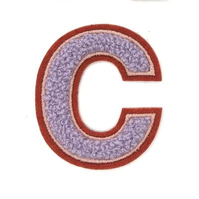 China Sustainable High Quality Letter Chenille Badge Embroidered Alphabet Patches for sale