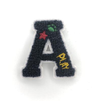 China Viable Wholesale High Quality Iron On Letter A Chenille Patch For Clothing for sale