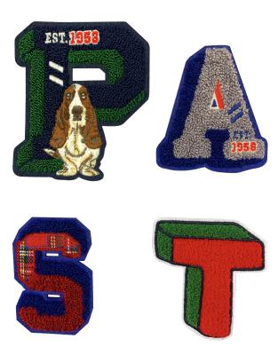 China Handmade Custom Embroidery Patch Hat Iron On Embroidery Patches For Clothing Iron On Patch Letter for sale