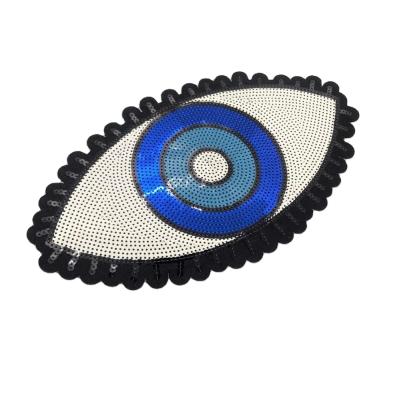 China Handmade Wholesale Custom Big Eye Sequin Embroidery Patch for sale