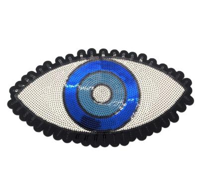 China Handmade Wholesale Custom Big Eye Sequin Embroidery Patch For Apparel for sale