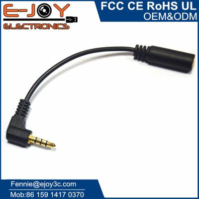 China Speaker Short 10cm TRRS To TRS Stereo Cable 3.5mm Male 4 Pole Plug for sale