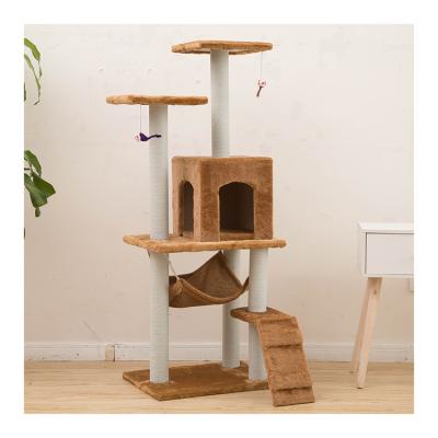 China Easy Install Cats Multi Color Cat Tree Wooden Cat Tower Tree for sale