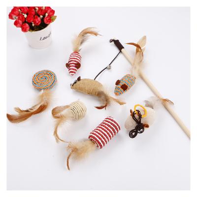 China Cats Gift Set Cat Mouse Toy Interactive Cat Feather Toy for sale