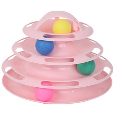 China Three-Layer Pet Dish Game Four-Layer Viable Dish Cat Game Educational Turntable Cat Toys for sale