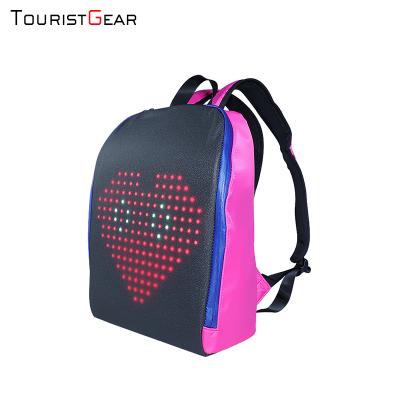 China With 2020 USB smart bag fashionable laptop computer advertising pocket inside LED backpack for sale