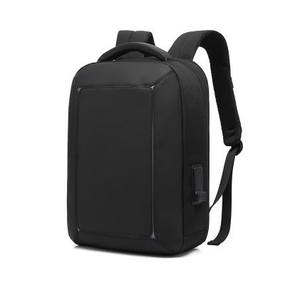 China Pure Black USB Laptop Bag Business Waterproof Multi-Function Waterproof Rucksack Backpack for sale