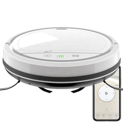 China Hotel Floor Vacuum Dust Cleaner Robot 2500PA Smart Quick Wiping Suction 2 Side Brushes And Attachable Mop Cloth for sale