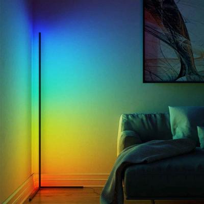 China Modern western minimalist style RGB colorful, DC12V remote control standing corner light led floor OBALS lamp for sale