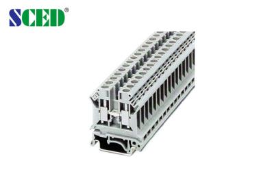 China UK Rail Mounted Terminal Blocks 600V 50A Terminal Width 8.2mm Din Rail for sale