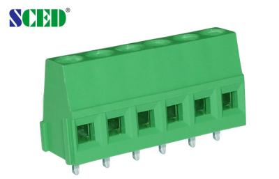 China 5.0mm 300V 10A PCB Terminal Block with Right angle wire inlet , 2 Poles - 24 Poles for sale