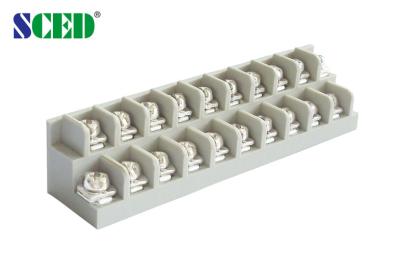 China 2 Way Power Barrier Terminal Block Double Levels Pitch 7.62mm 15A 300V for sale