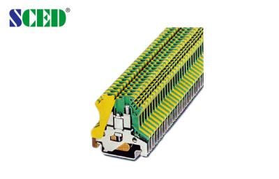 China  Din Rail Terminal Blocks   Terminal Width 4.2mm    AWG 30 - 14    Ground Terminal Blocks for sale