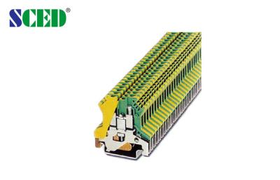 China  Ground Terminal Blocks    Terminal Width 6.2mm   AWG 30 - 12     Din Rail Terminal Blocks for sale