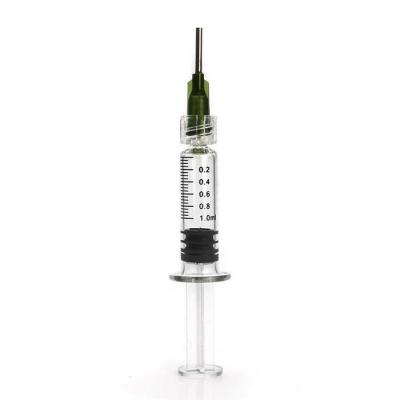 Китай Стеклянные шприцы концентрата пеньки CBD замка 1mL Luer шприца с тупыми иглами продается