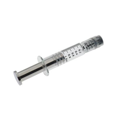 China Émbolo de cristal del metal de la jeringuilla de la cerradura del grado médico 1ml Luer en venta