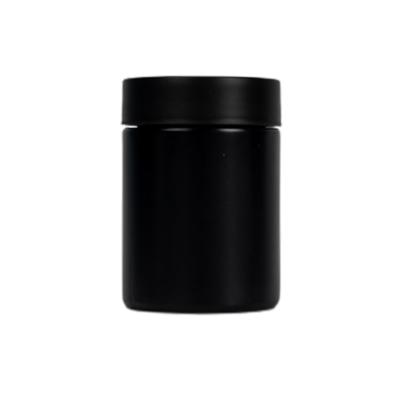 China 5oz Matte Black Glass Weed Jar con el casquillo resistente del niño en venta