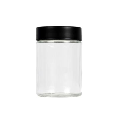 China Clear canabiss Flower Glass Weed Jar Wide Mouth 5oz Lead Free for sale