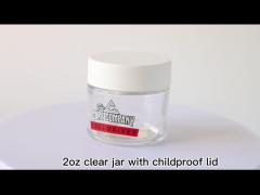 2oz Clear Glass Jar with Child Resistant Cap Glass Weed Jar