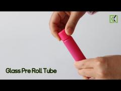 Pink Glass Pre Roll Tube 115mm Length Custom Logo With Screw Lid