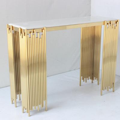 China French Modern Minimalist Gold Style Stainless Steel Console Table for sale