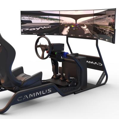 China ALLOY Support OEM Three Screens Driving Racing Simulator Machine 3 Pedals Car Simulator PC Game Driving Simulator for sale