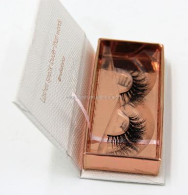 China Cardboard Rose Gold Eyelash Box Magnetic Glitter Lick Packaging for sale