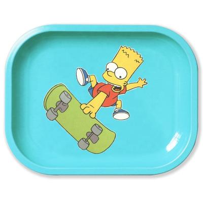 China Eco - Friendly Rolling Tray With Lid Custom Logo Rolling Trays Plain Metal Girls Rolling Tray for sale