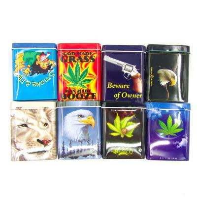 China HOT recyclable! OEM Food Grade Rectangular Flip Lid Cigarette Tin Case Tobacco Tin Box For Smoking for sale