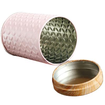 China Eco-Freindly HOT! Solid Rhombus Lattice Concave-convex Relief Tea Coffee Sugar Saffron Tin Cans Tin Box Storage Container for sale