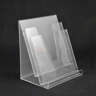 China Plastic Brochure Holder Stand More Layer Slant With Small Compartment for sale