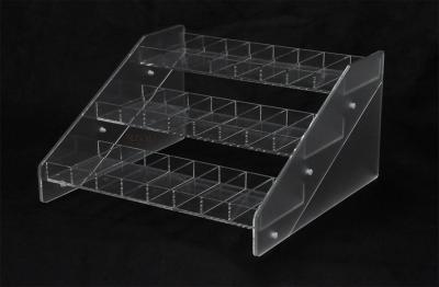 China More Tiers Plastic Nail Polish Display Rack Ladder Shaped Transparent for sale