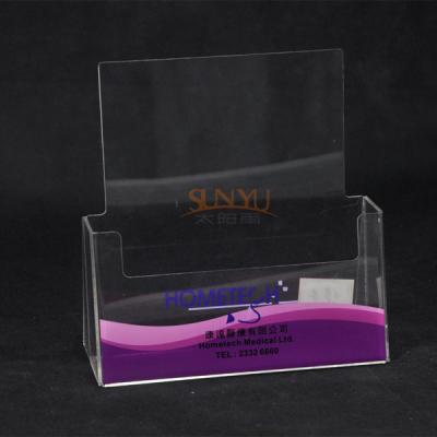 China Single Layer Clear Standing Brochure Rack Leaflet Displays Purples Customized for sale