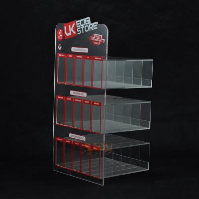 China Custom Plastic E - Cigarette Display Stand Transparent  More Rows More Tiers for sale